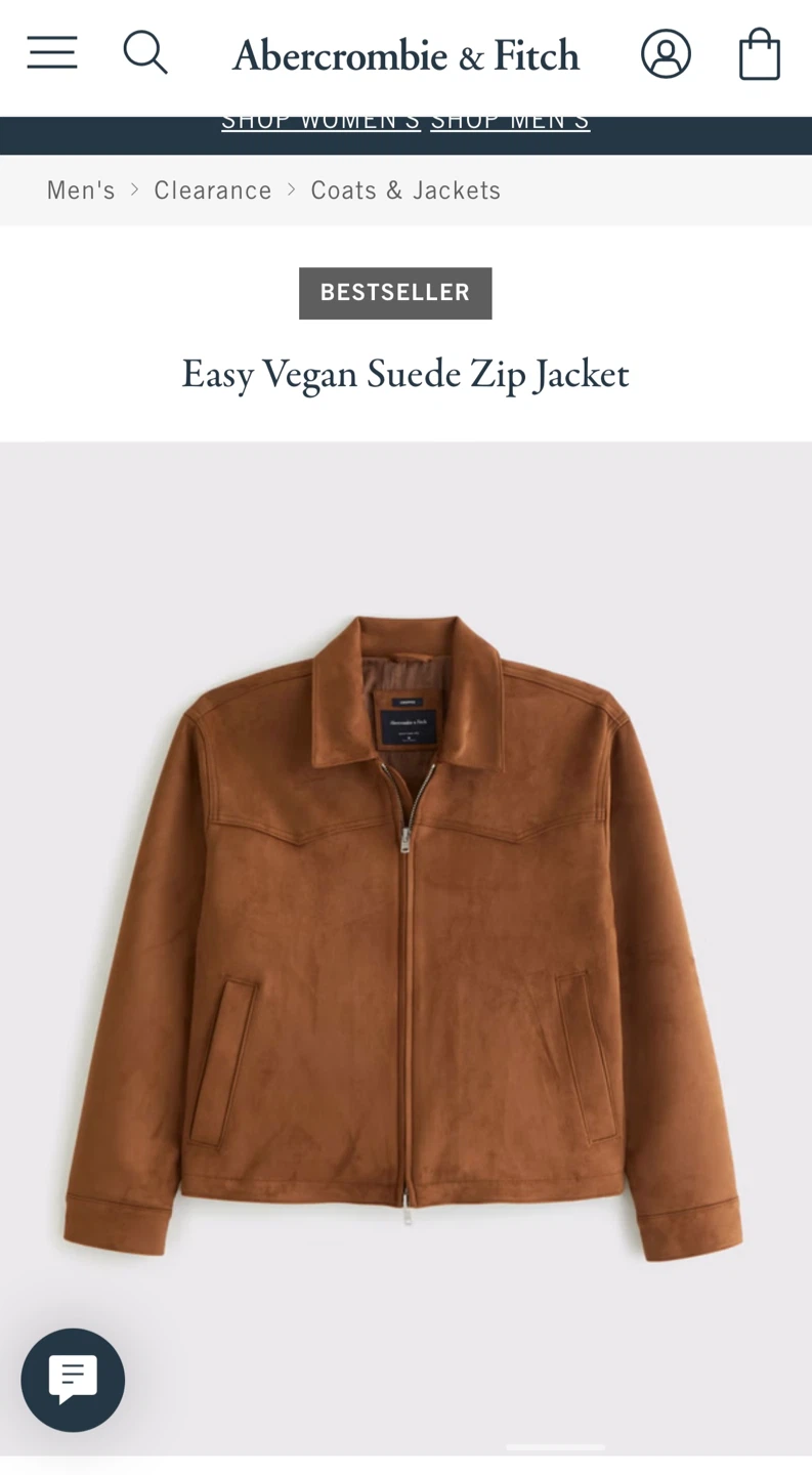 Abercrombie & Fitch Men’s Easy Vegan Suede Zip Jacket - photo 2