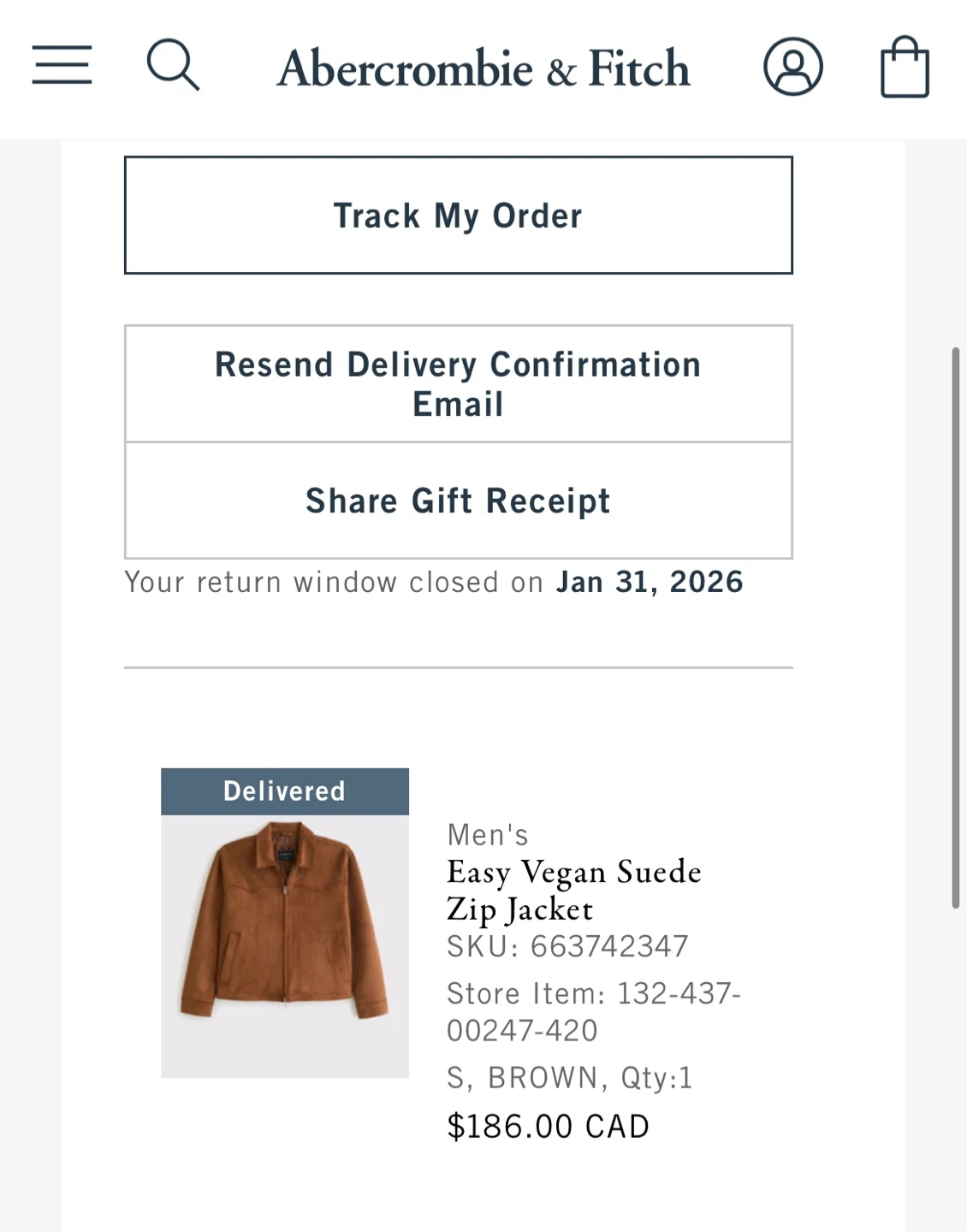 Abercrombie & Fitch Men’s Easy Vegan Suede Zip Jacket - photo 3