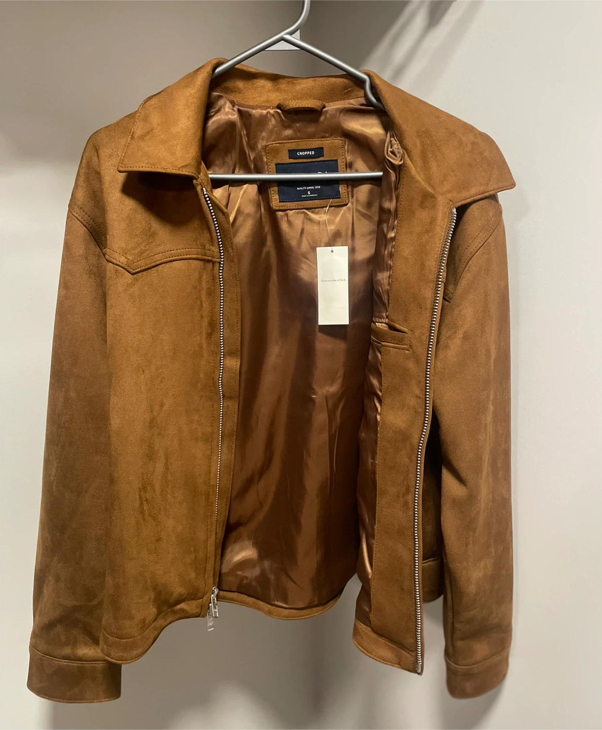 Abercrombie & Fitch Men’s Easy Vegan Suede Zip Jacket - photo 5