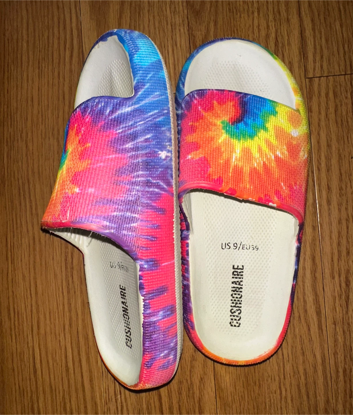 Cushionaire Tie-Dye Slides - Size US 9 / EU 39