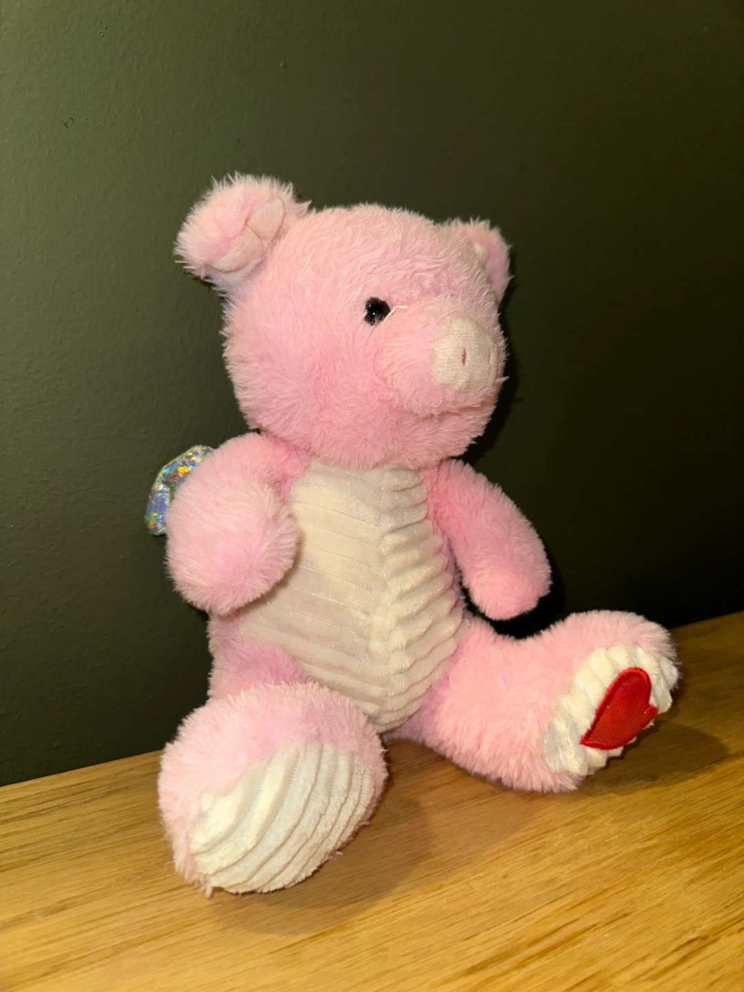 Pink Plush Pig Toy with Angel Wings
