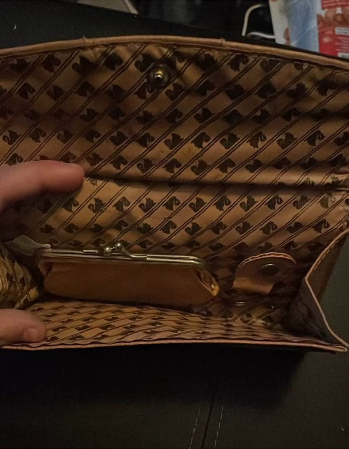Vanderbilt Brown Faux Leather Lizard Embossed Wallet - photo 2