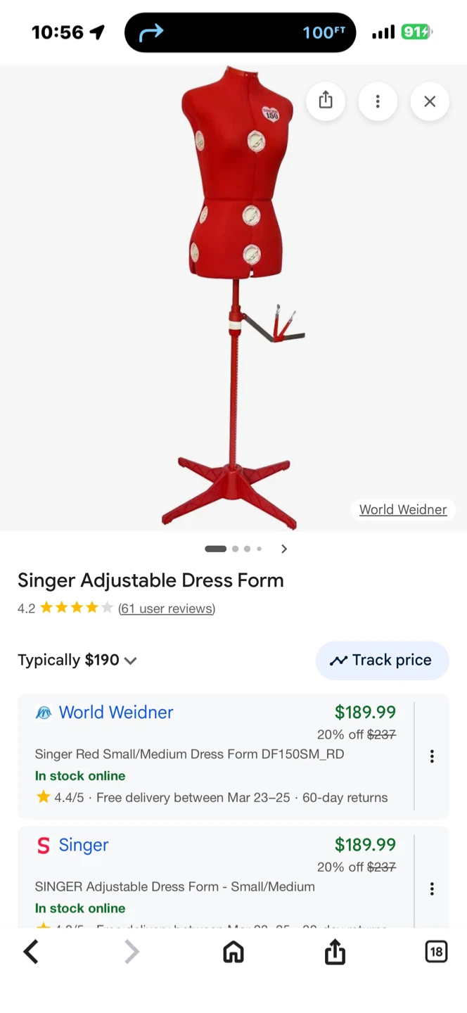 Singer Adjustable Dress Form - Red - photo 4