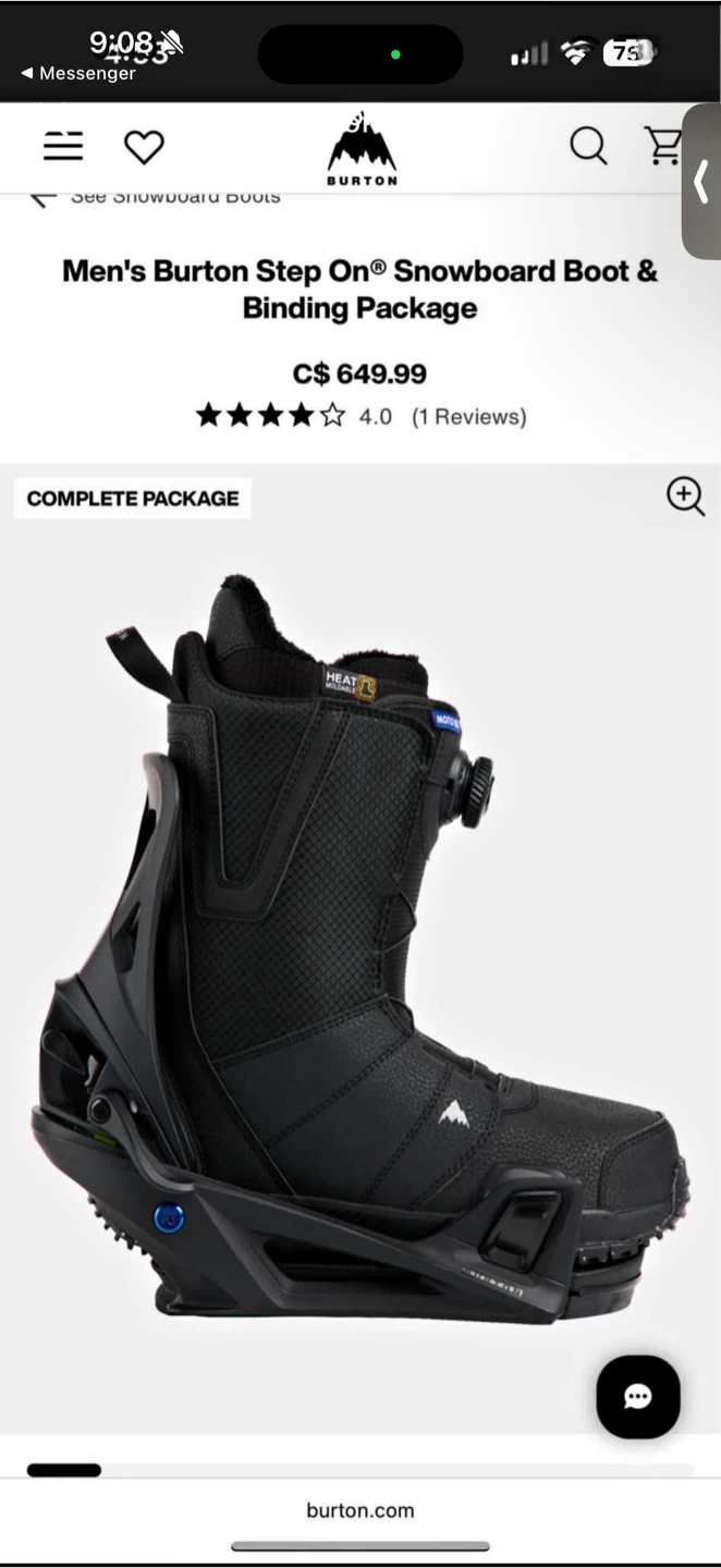 Men's Burton Step On Snowboard Boots & Bindings Package