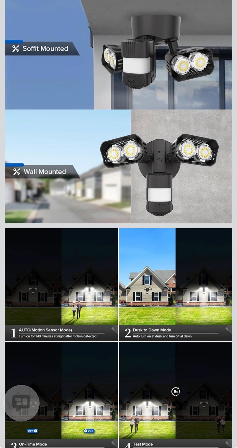 LED Motion Sensor Security Light