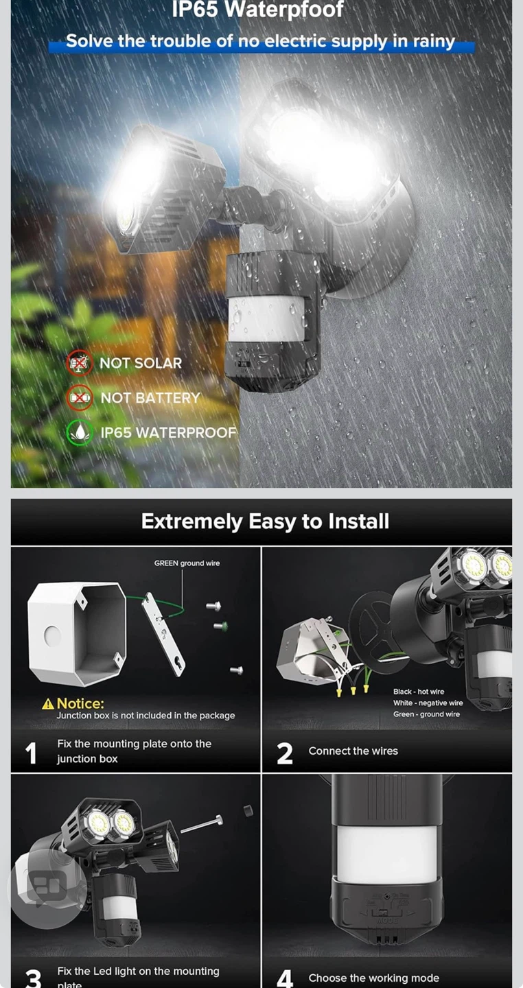 LED Motion Sensor Security Light - photo 3
