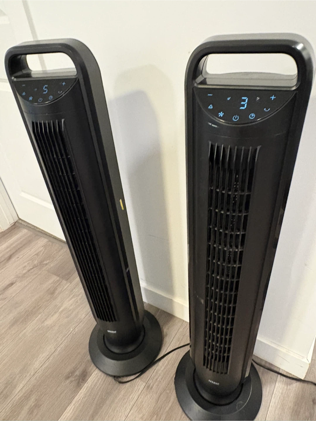 Seville Classics Black Tower Fans (2-Pack)