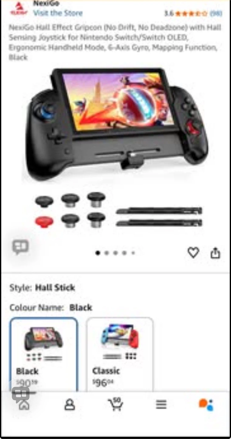 NexiGo Hall Effect Gripcon for Nintendo Switch/Switch OLED - photo 2