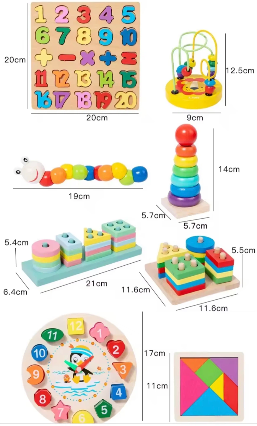 Maus + Raze Wooden Educational Toy Set - 7 Piece