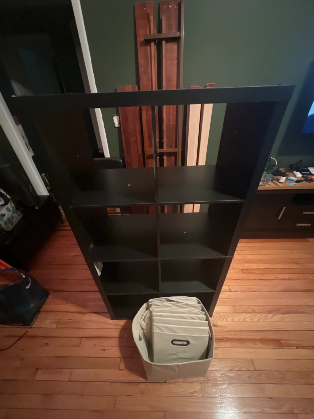 Black Cube Storage Shelf Unit