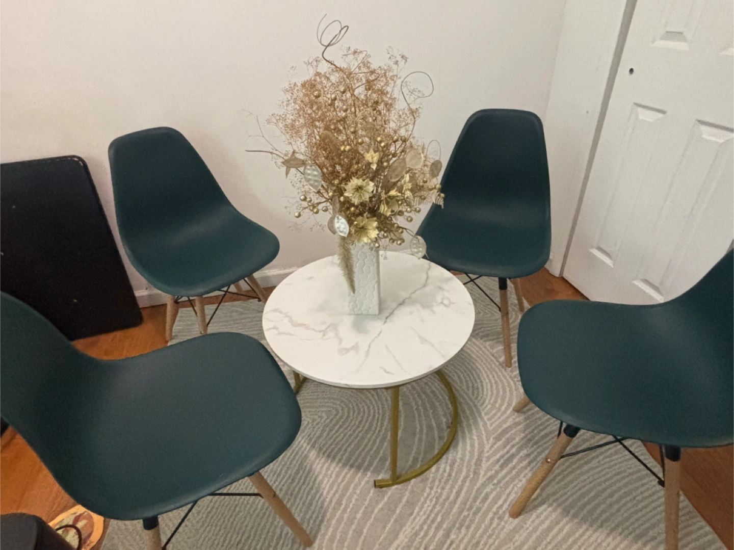 Set of 4 Teal Dining Chairs