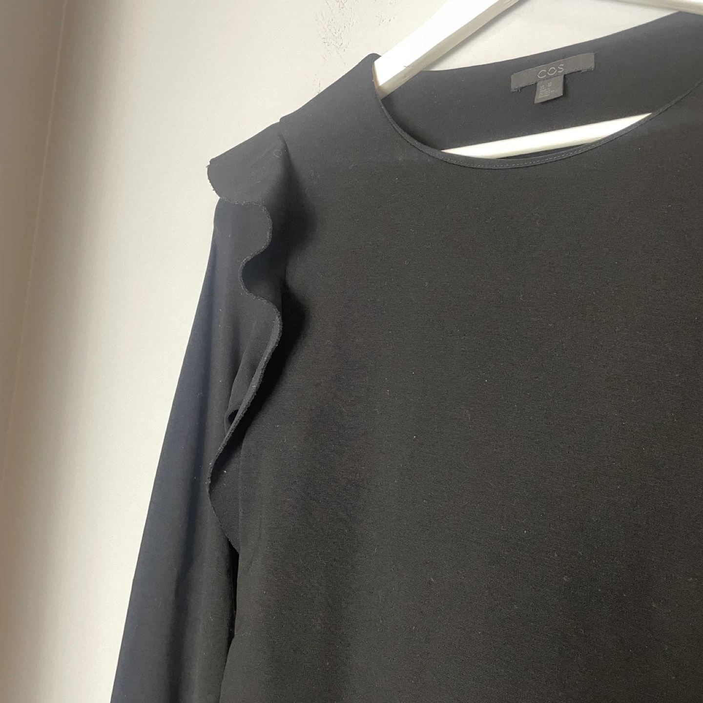 COS Black Ruffle Long-Sleeve Shirt Size XS - photo 3