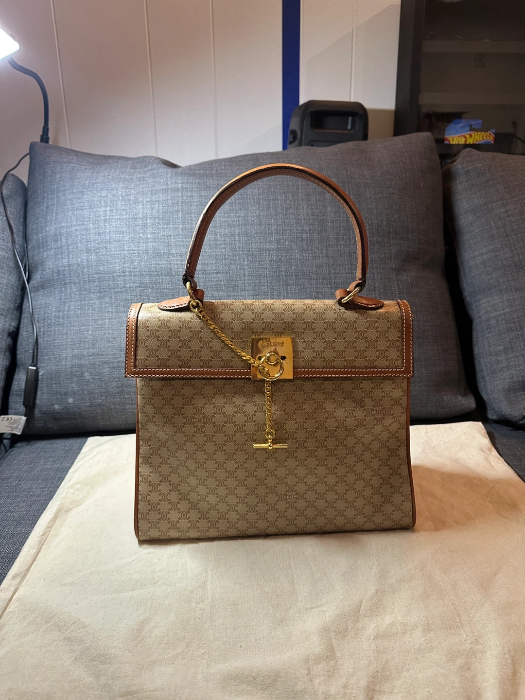 CELINE Triomphe Canvas Shoulder Bag