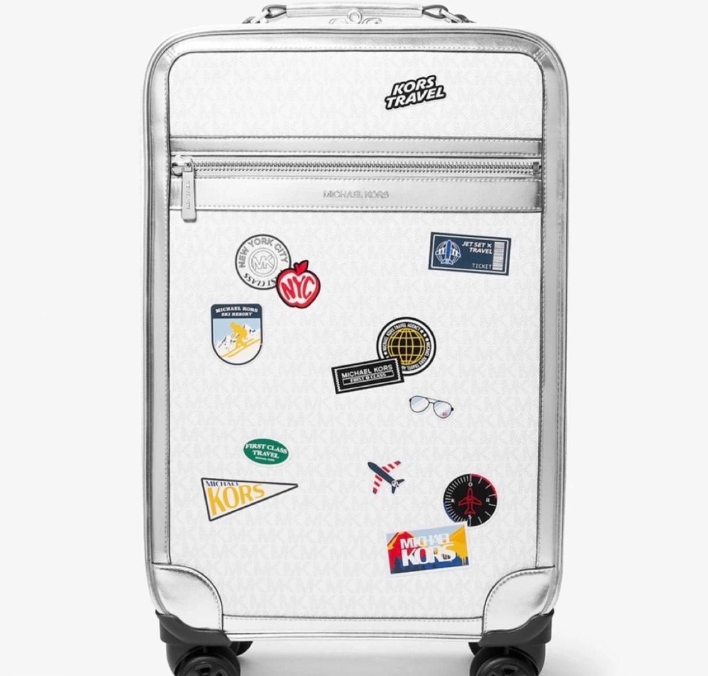 Michael Kors White Monogram Carry-On Luggage