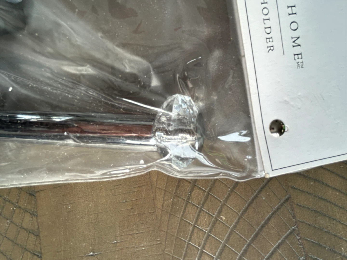 Chrome/Crystal Toilet Paper Holder, Wall Mounting - photo 3