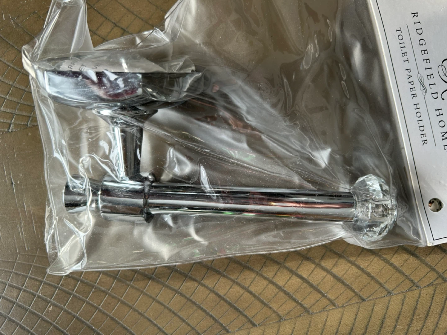 Chrome/Crystal Toilet Paper Holder, Wall Mounting