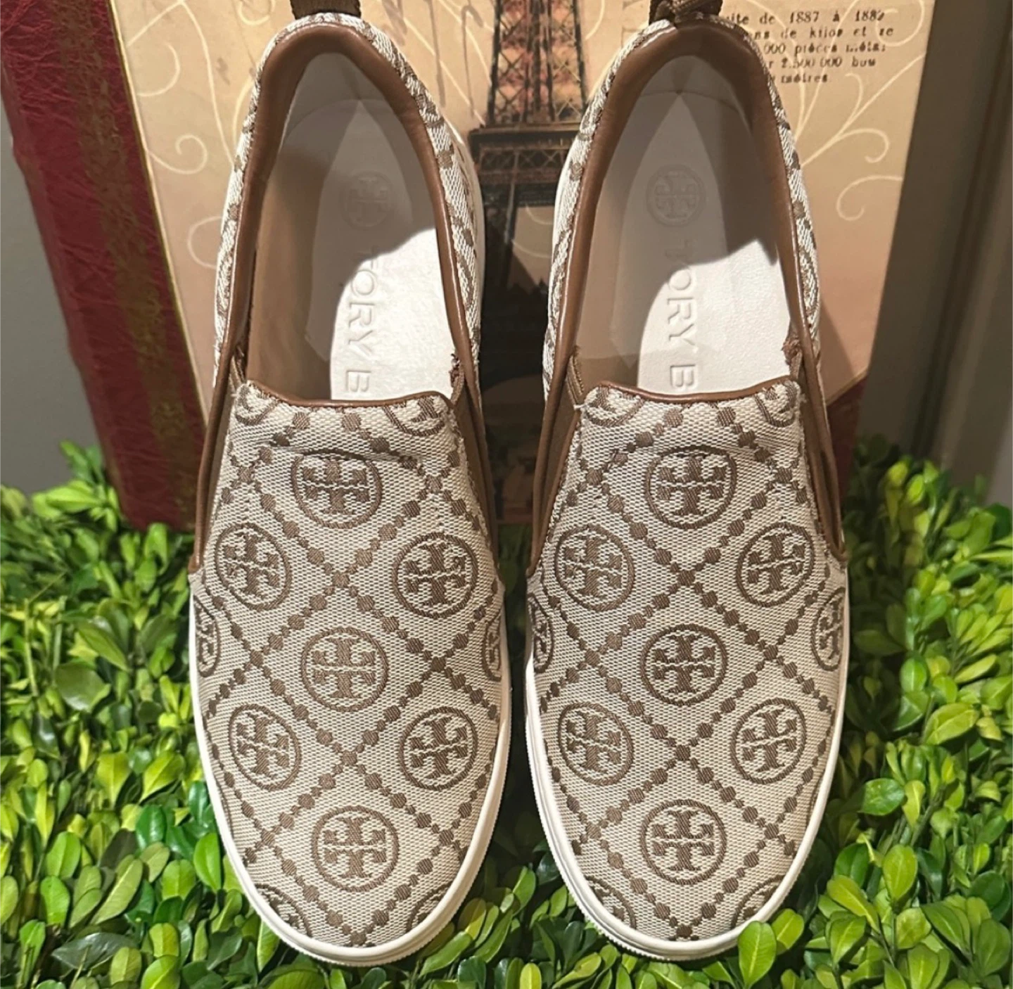 Tory Burch Logo Print Slip-On Sneakers