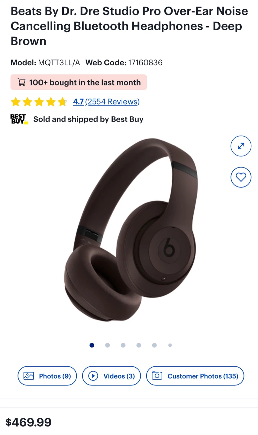 Beats Studio Pro Ear Noise Cancelling  deep Brown - photo 5
