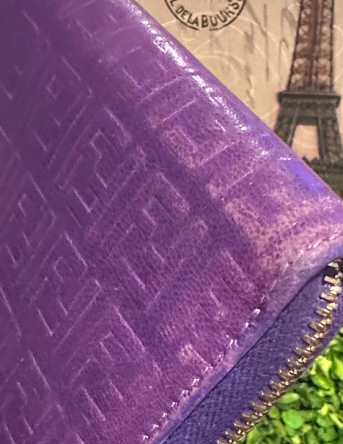 Fendi Purple Embossed Zip Around Wallet - photo 5