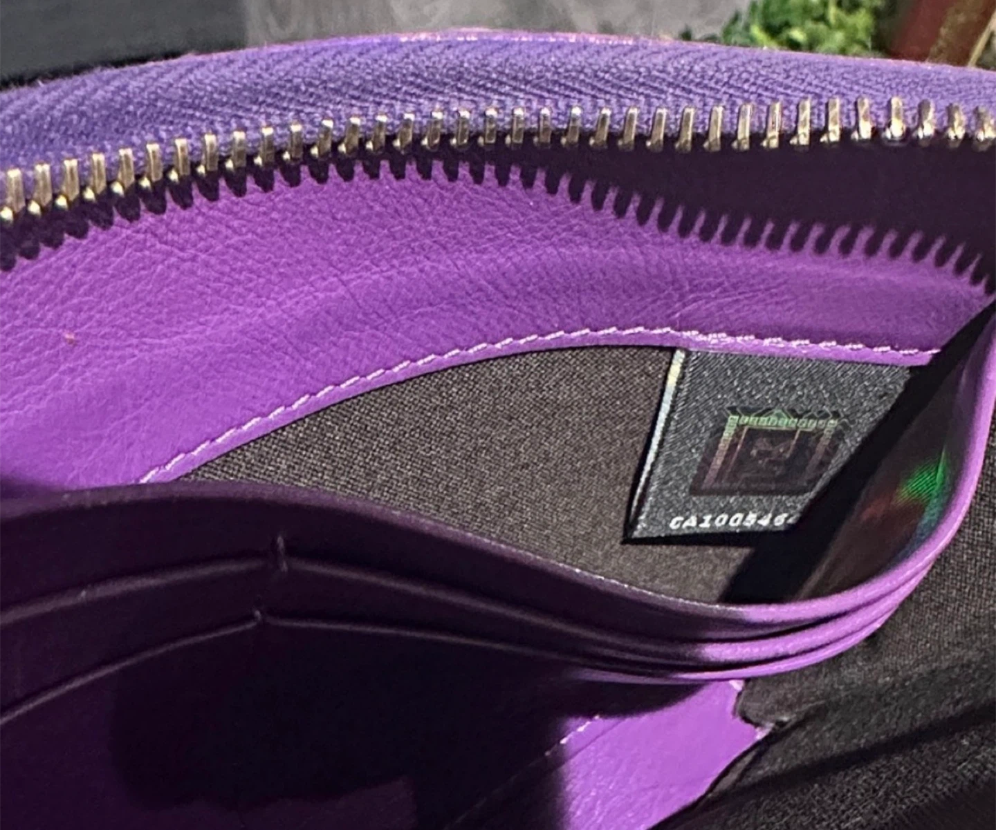 Fendi Purple Embossed Zip Around Wallet - photo 2