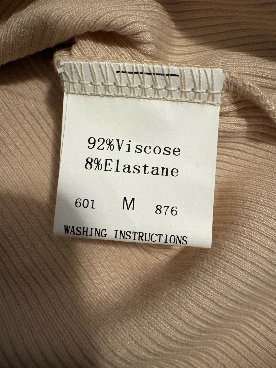 Women's Ribbed Lace Trim Long Sleeve Top - Beige, Size M - photo 4