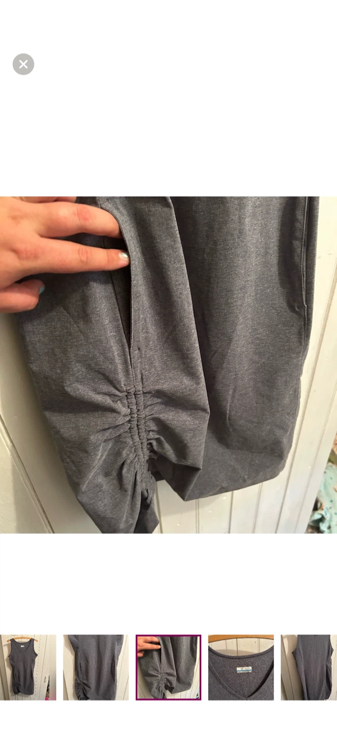 Columbia Grey V-Neck Tank Dress with Ruched Side - photo 3