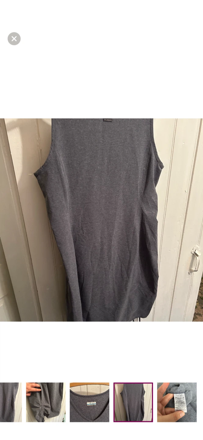 Columbia Grey V-Neck Tank Dress with Ruched Side - photo 5