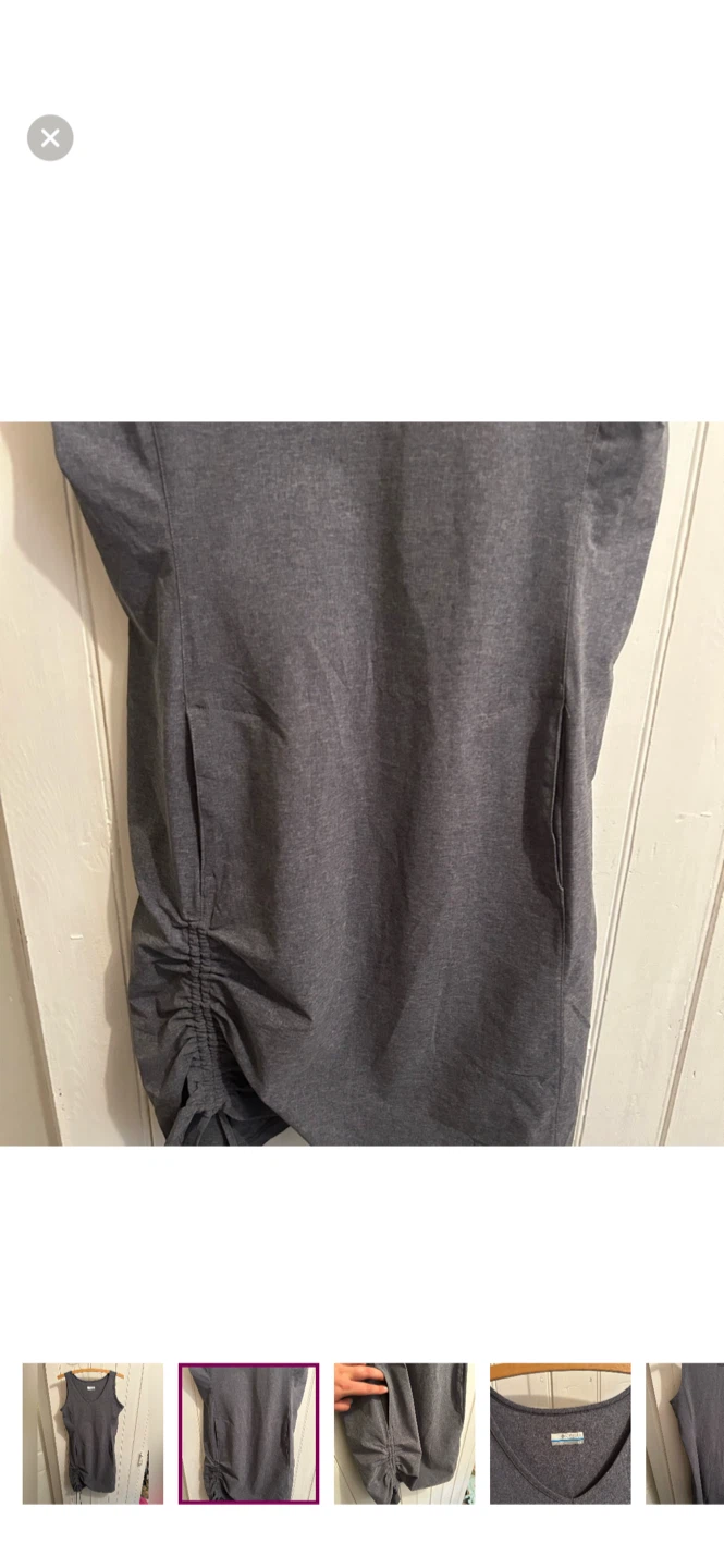 Columbia Grey V-Neck Tank Dress with Ruched Side - photo 2