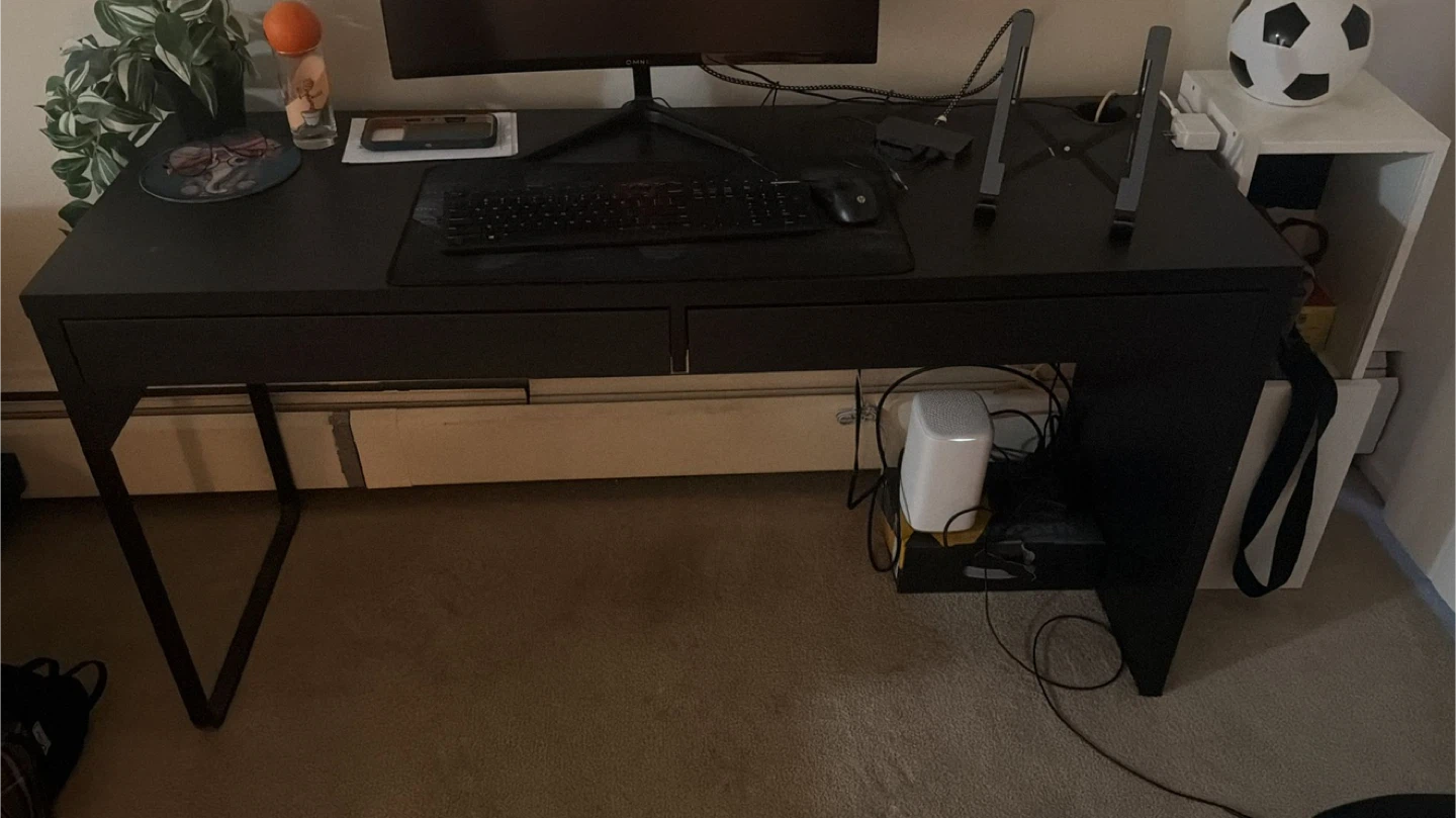 IKEA desk with sliding doors