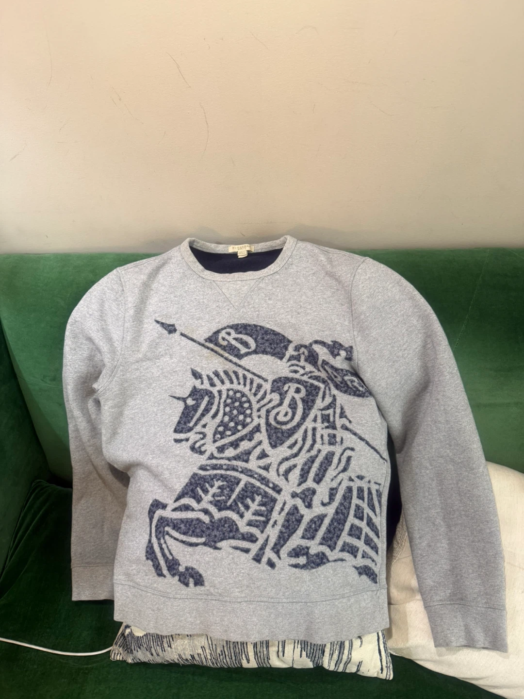 Men's grey Burberry Brit  Equestrian Knight sweatshirt