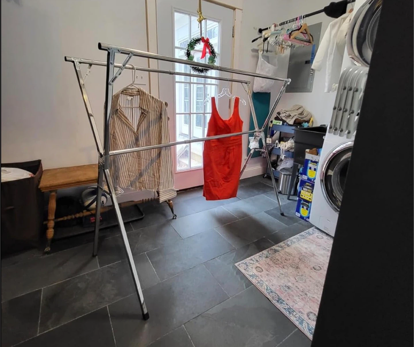 funest Clothes Drying Rack, 79 Inches Adjustable & Foldable - photo 5