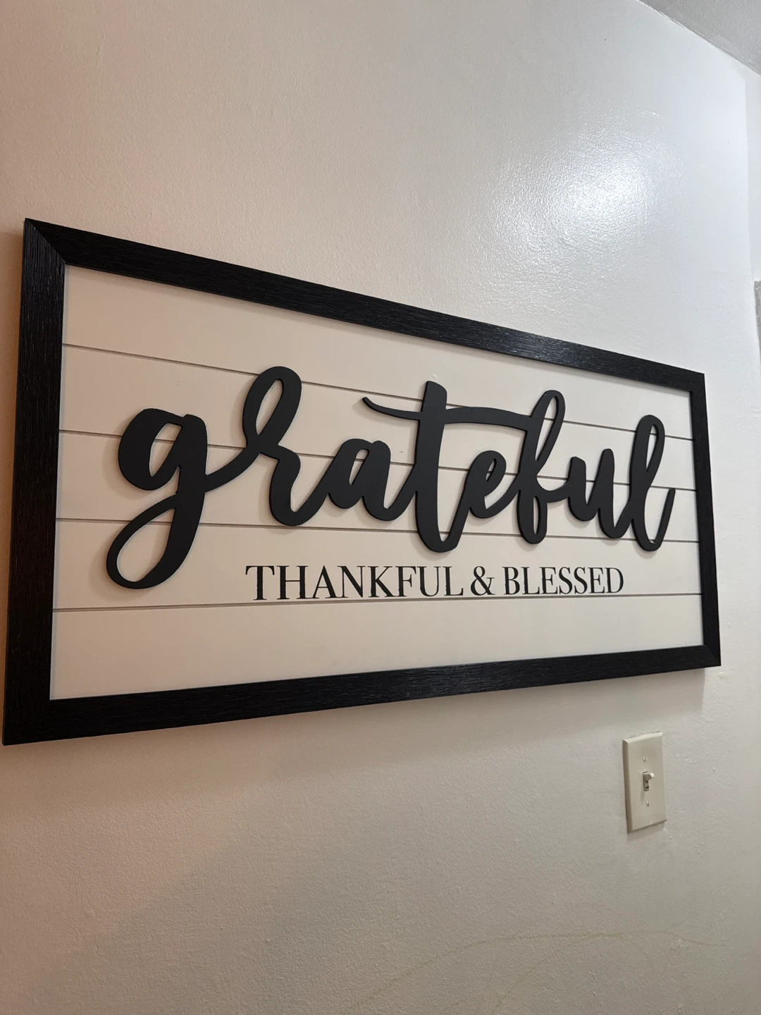 Framed "Grateful Thankful & Blessed" Wall Art