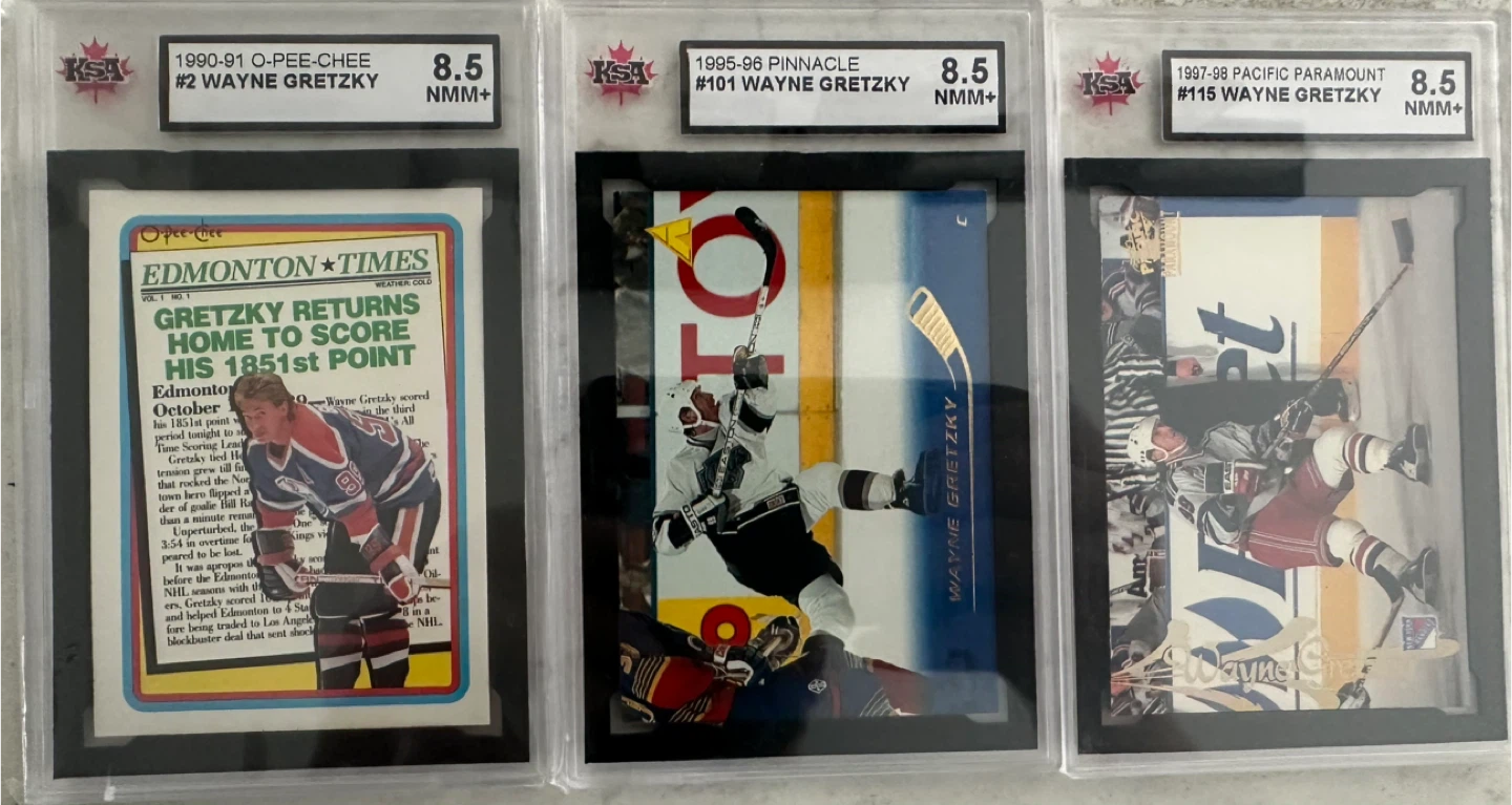 KSA Graded Wayne Gretzky Hockey Cards (3-Card Lot)