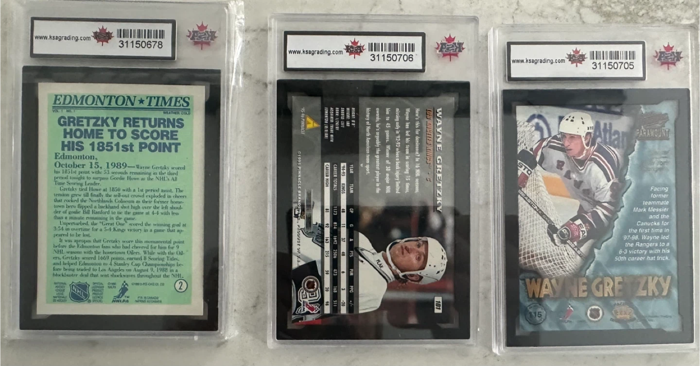 KSA Graded Wayne Gretzky Hockey Cards (3-Card Lot) - photo 2