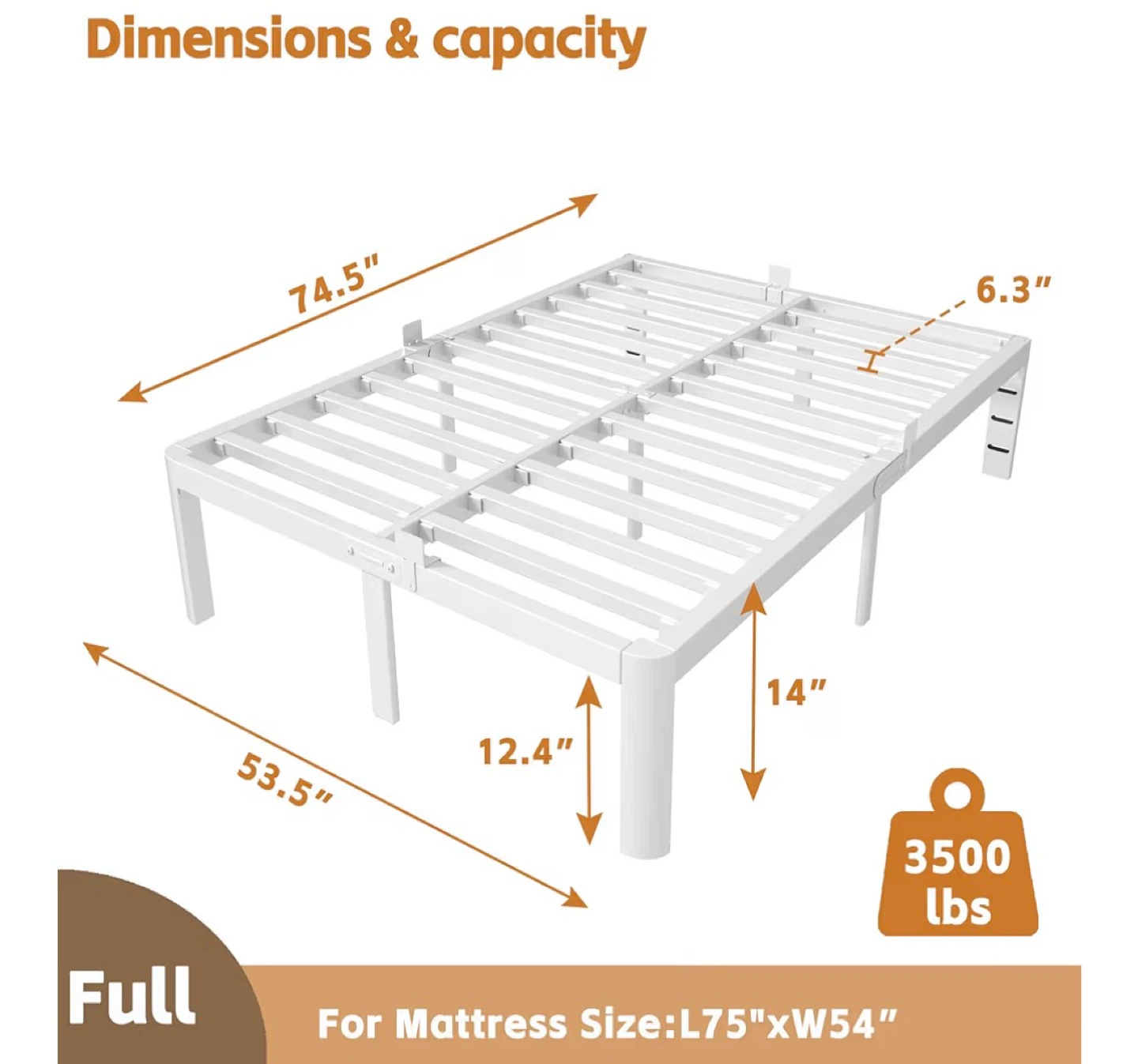 Full Size Metal Bed Frame - photo 2
