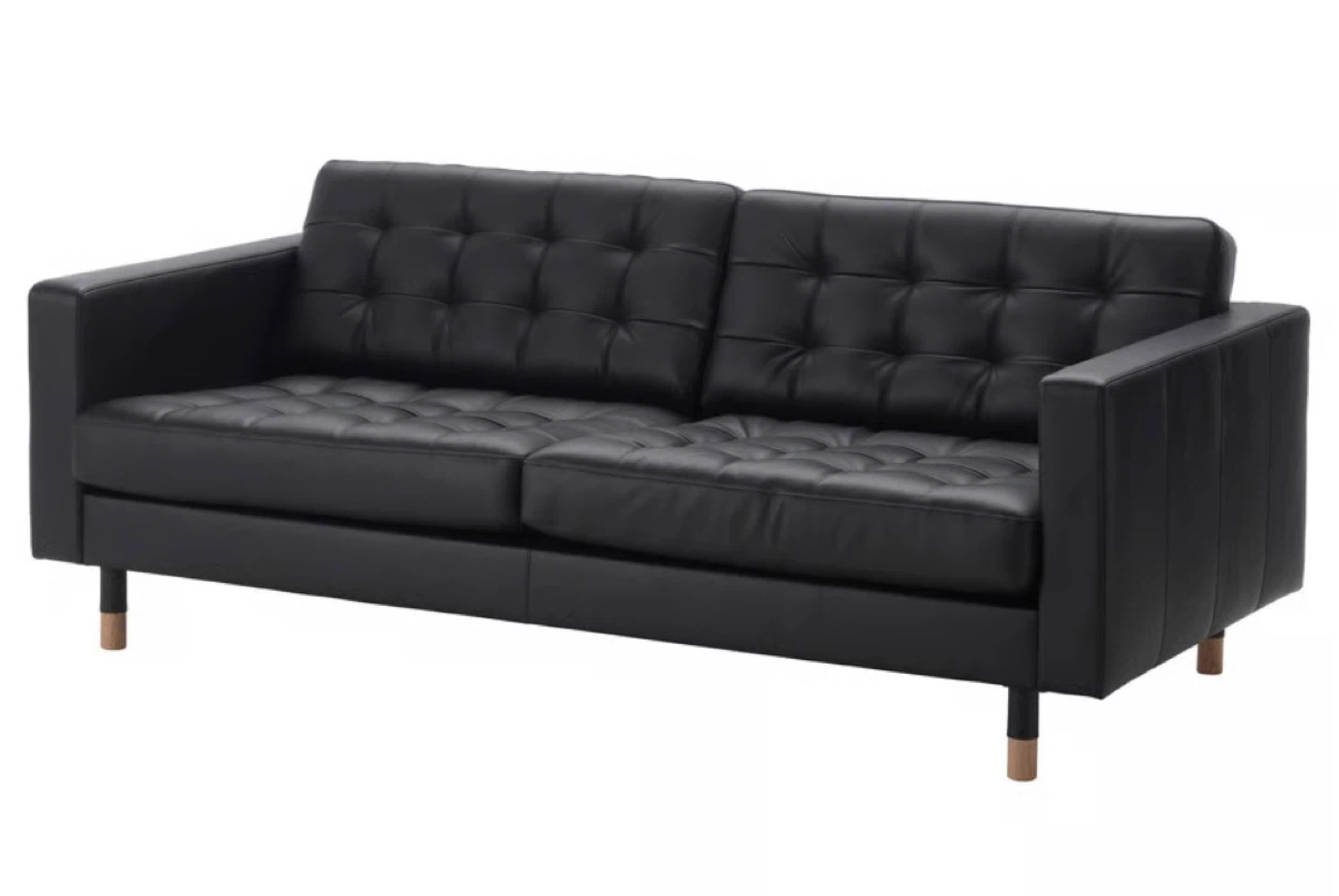 IKEA Morabo Black Leather Sofa