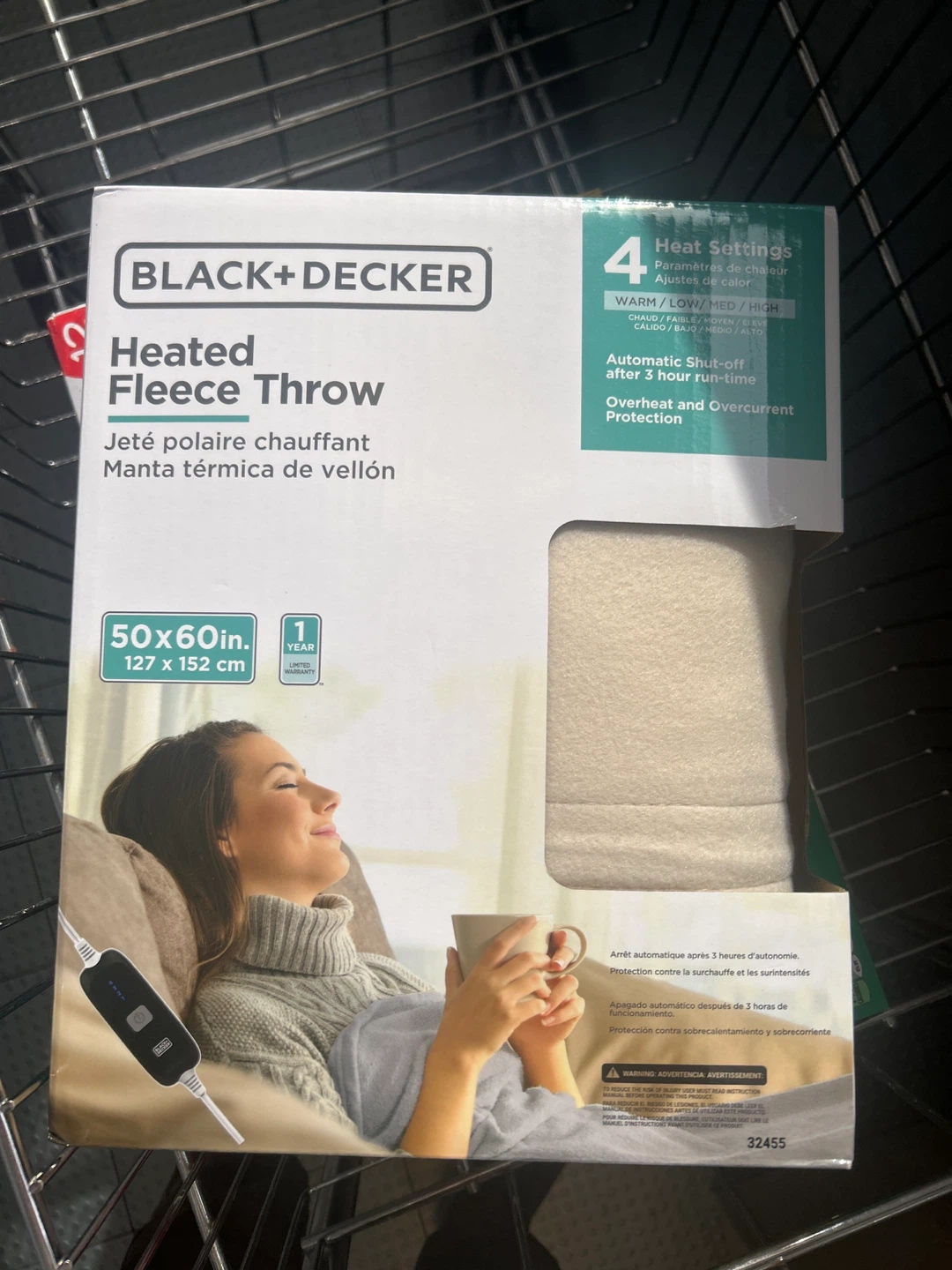 BLACK+DECKER Heated Fleece Throw 50x60in