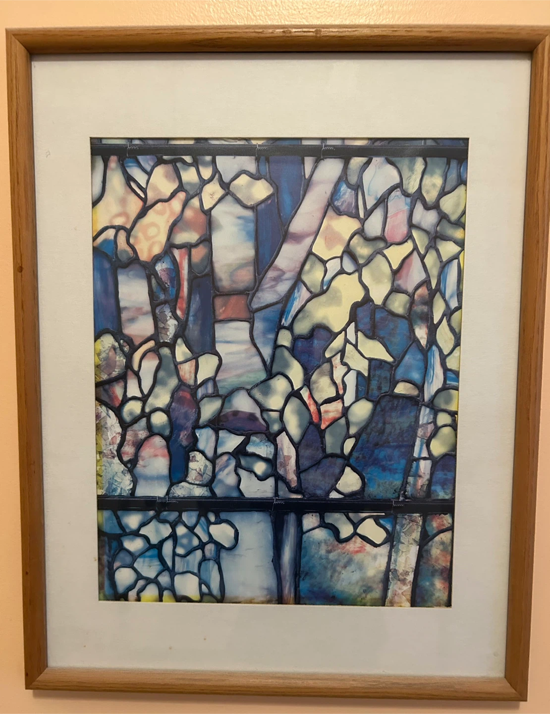 Wood framed Tiffany Window print