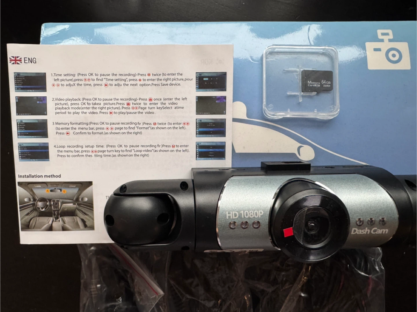 BNIB HD 1080P Dash Cam with 64GB Memory Card - photo 2