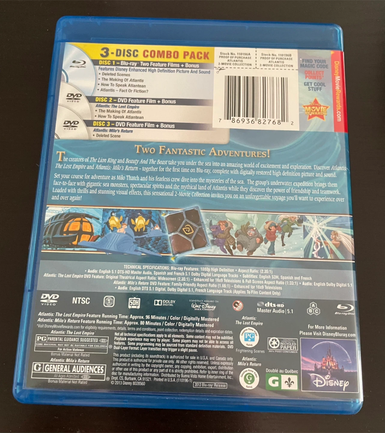 Disney’s Atlantis 2 Film Collection Blu Ray *OOP - photo 2