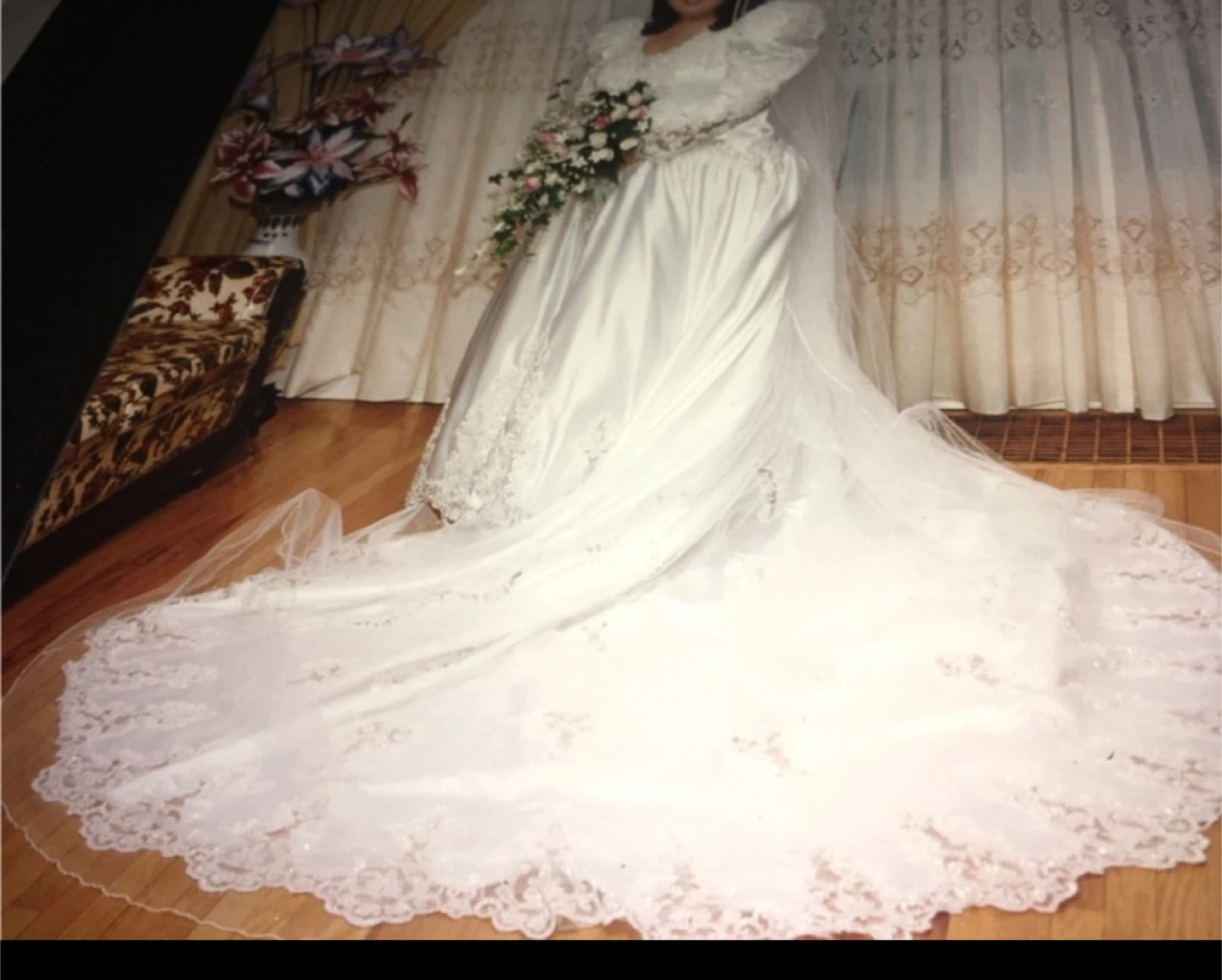 White Wedding Dress with Train