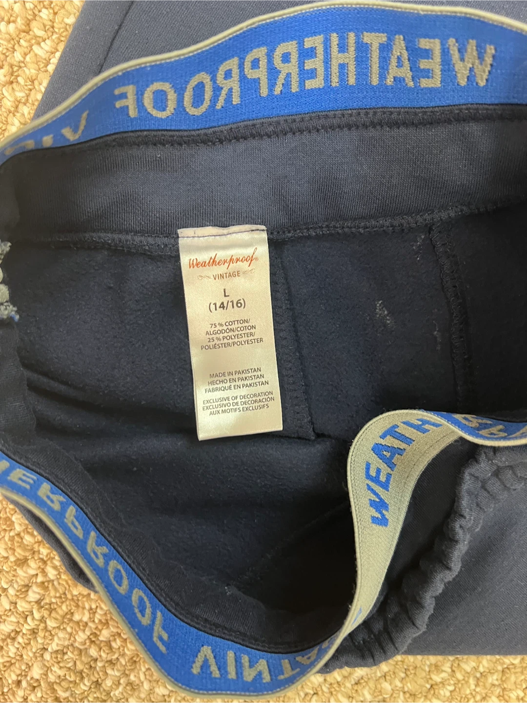 Weatherproof Vintage Navy Sweatpants Size L (14/16) - photo 2