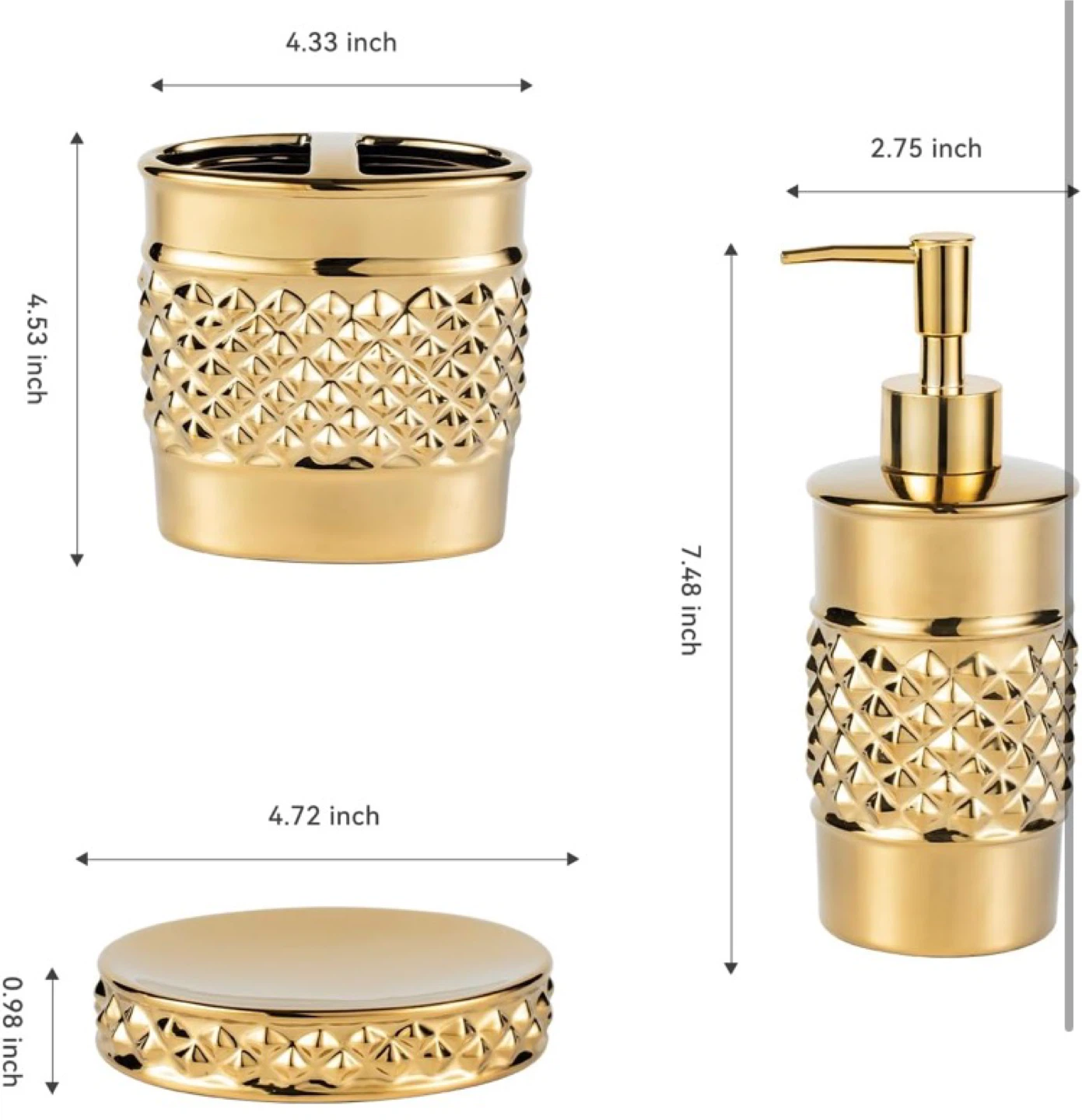 Gold Bathroom Accessory Set - - photo 3