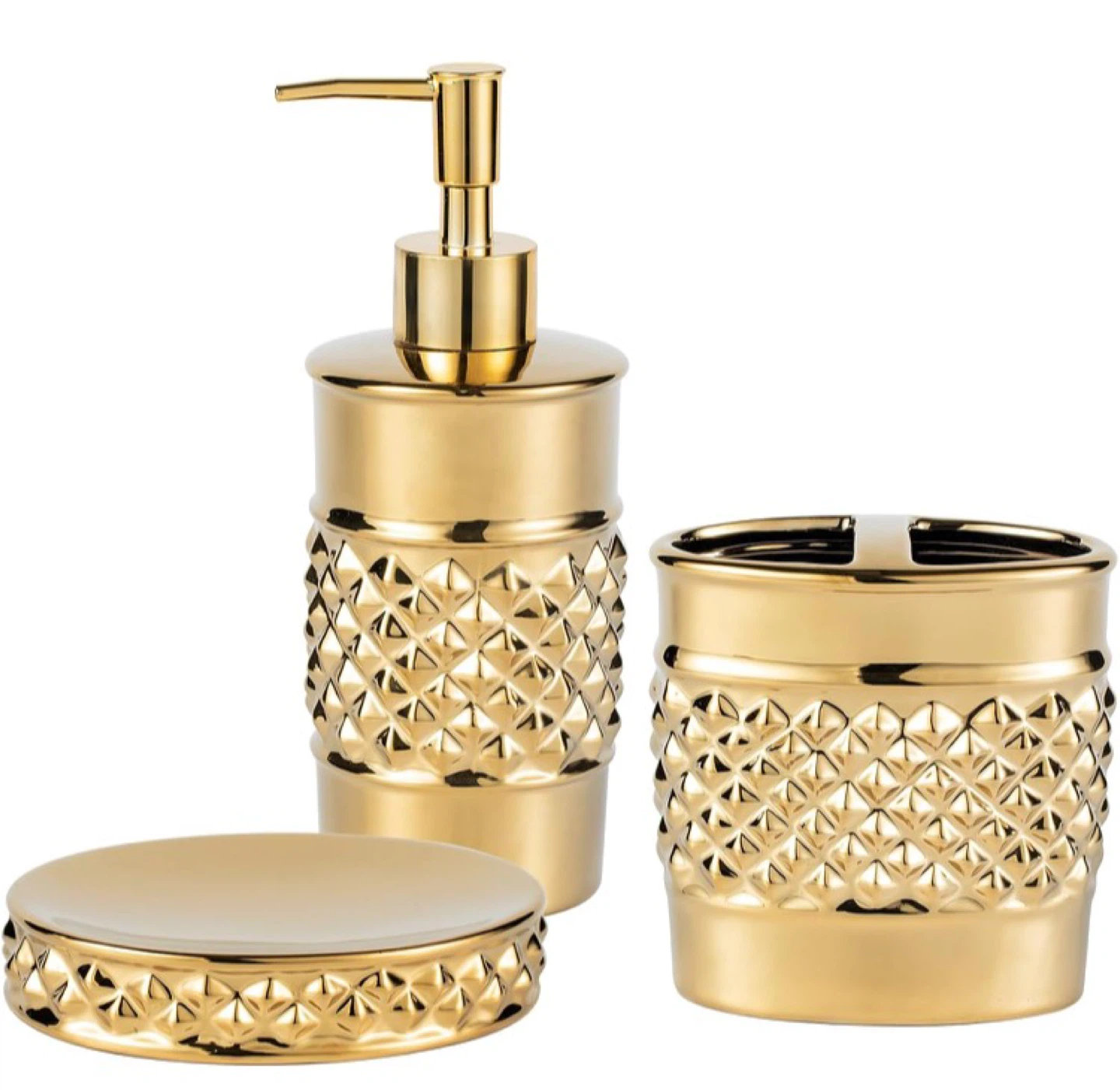 Gold Bathroom Accessory Set -