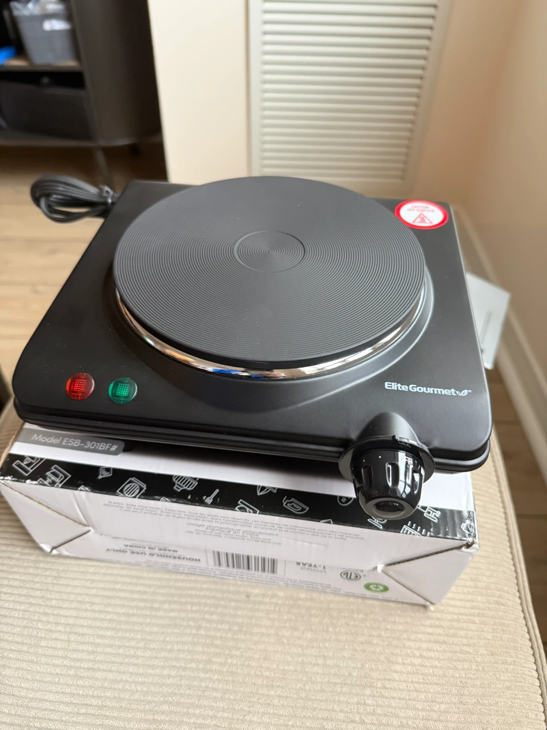 Elite Gourmet Electric Single Burner ESB-301BF
