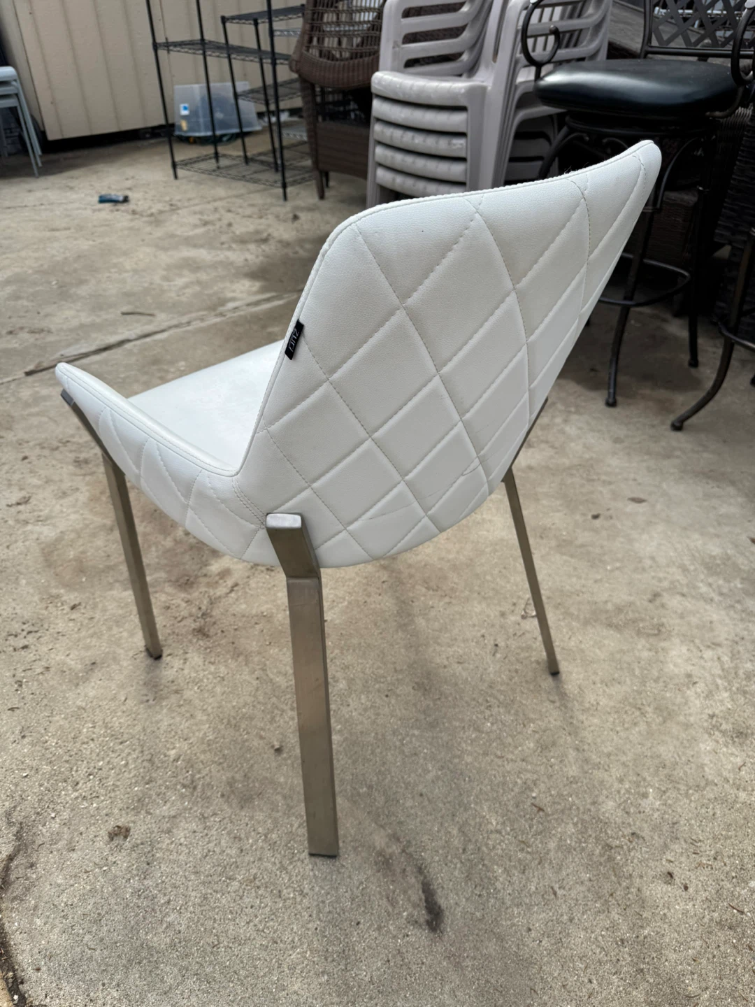 White Upholstered Dining Chair - photo 2