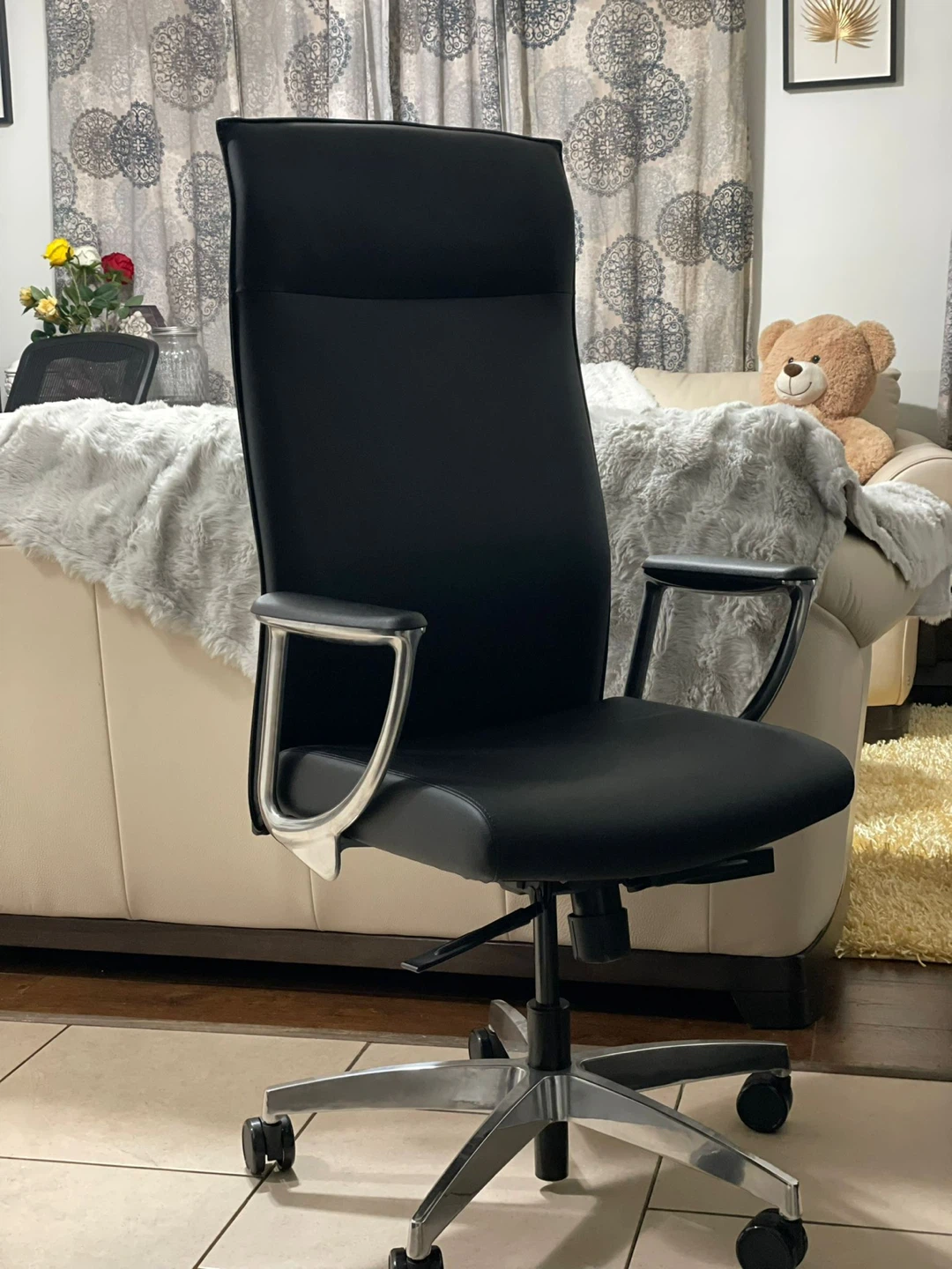 Black Faux Leather Executive Office Chair