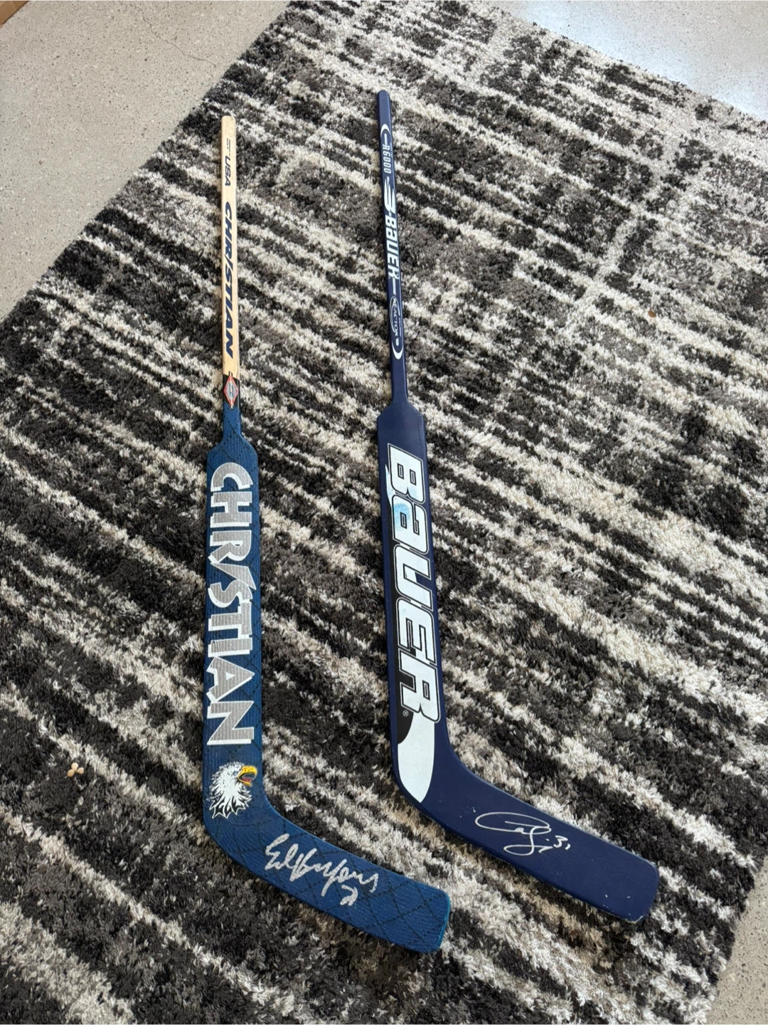 Signed sticks Ed Belfour and cujo