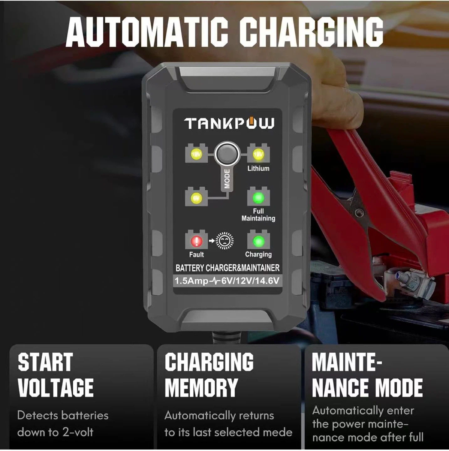 1.5 Amp 6V/12V Battery Charger & Maintainer - photo 4