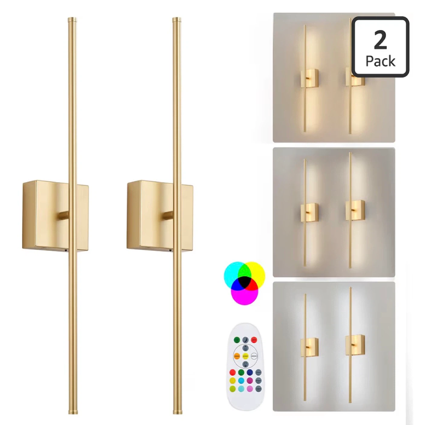 RGB LED Wall Sconces 2 Pack - photo 4